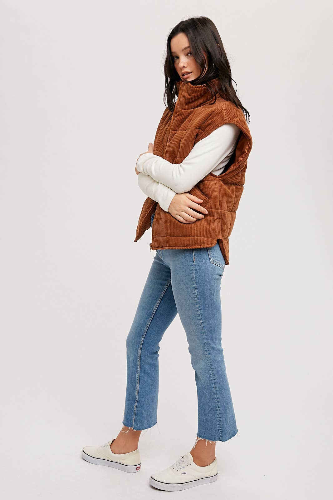 Corduroy Quilted Puffer Vest