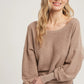 Backless Balloon Sleeves Pullover