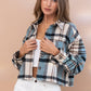 Yarn Dyed Plaid Button Up Crop Shirt Jacket