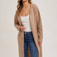 Longline Hoodie Open Front Cardigan