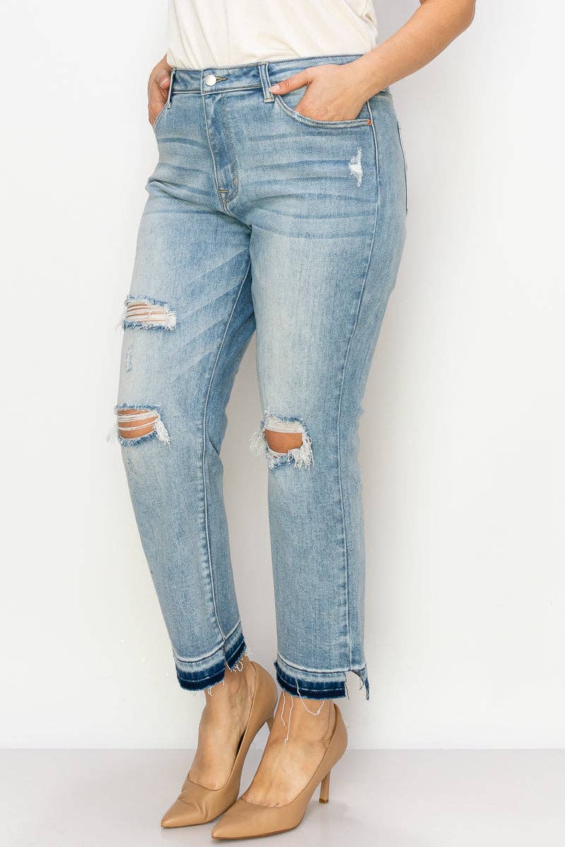 Casey High Rise Stretch Ankle Straight Jeans | Plus