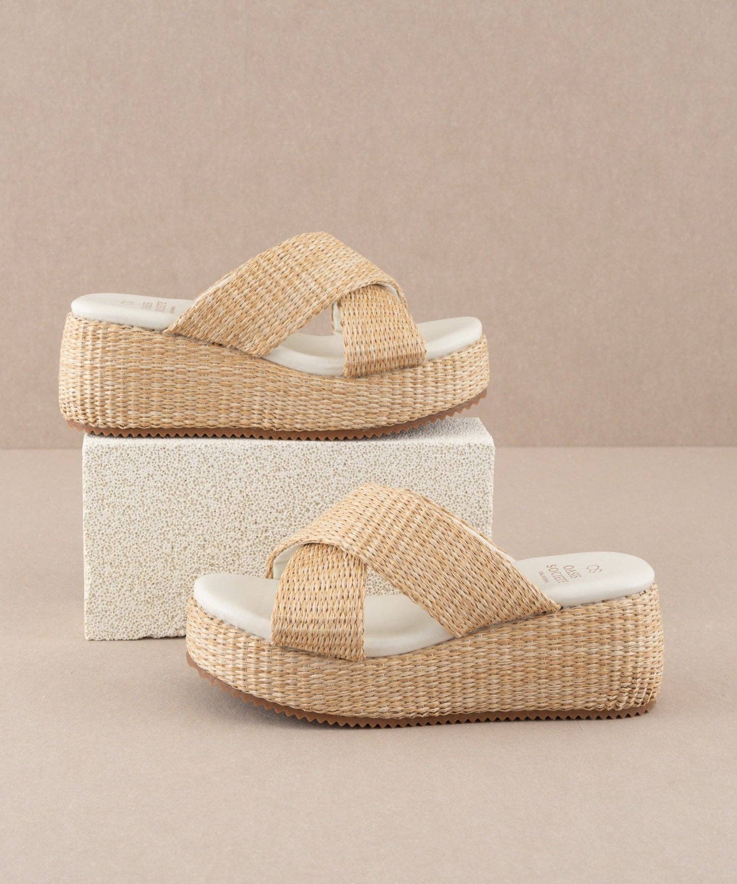 The Fresno Natural | Raffia Platform Sandals