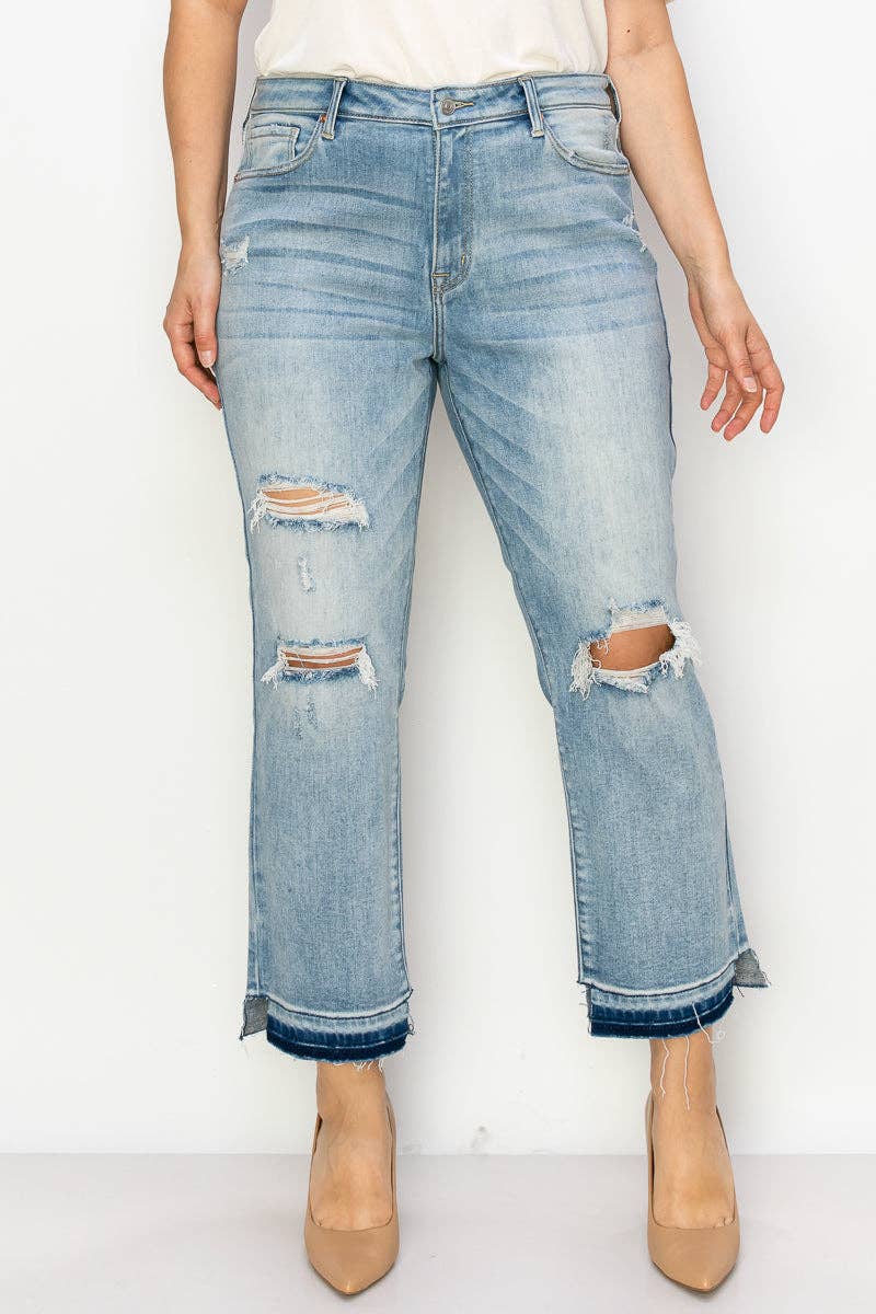 Casey High Rise Stretch Ankle Straight Jeans | Plus