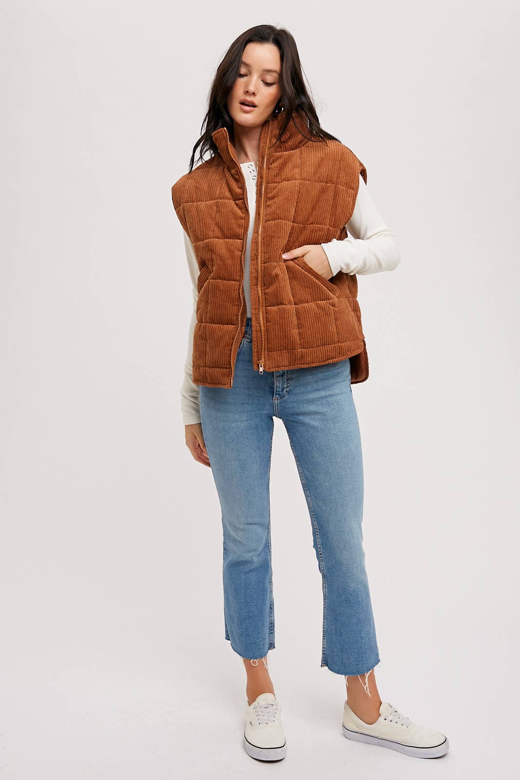 Corduroy Quilted Puffer Vest