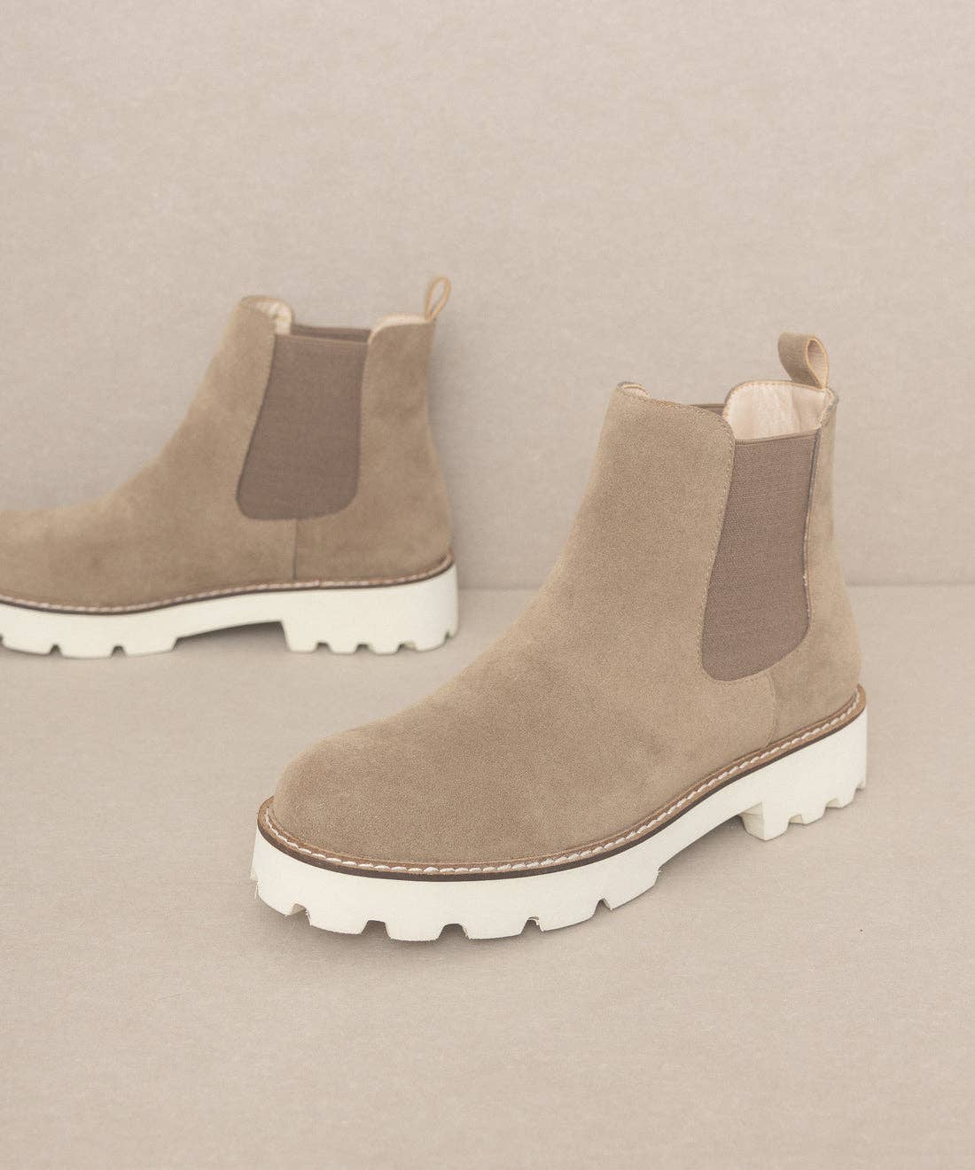 The Gianna Khaki | Chunky Sole Chelsea Boot