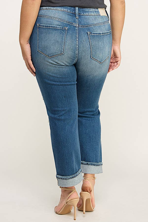 Olivia High Rise Stretch Ankle Straight Jeans | Plus