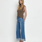 High Rise Cuff Wide Jeans