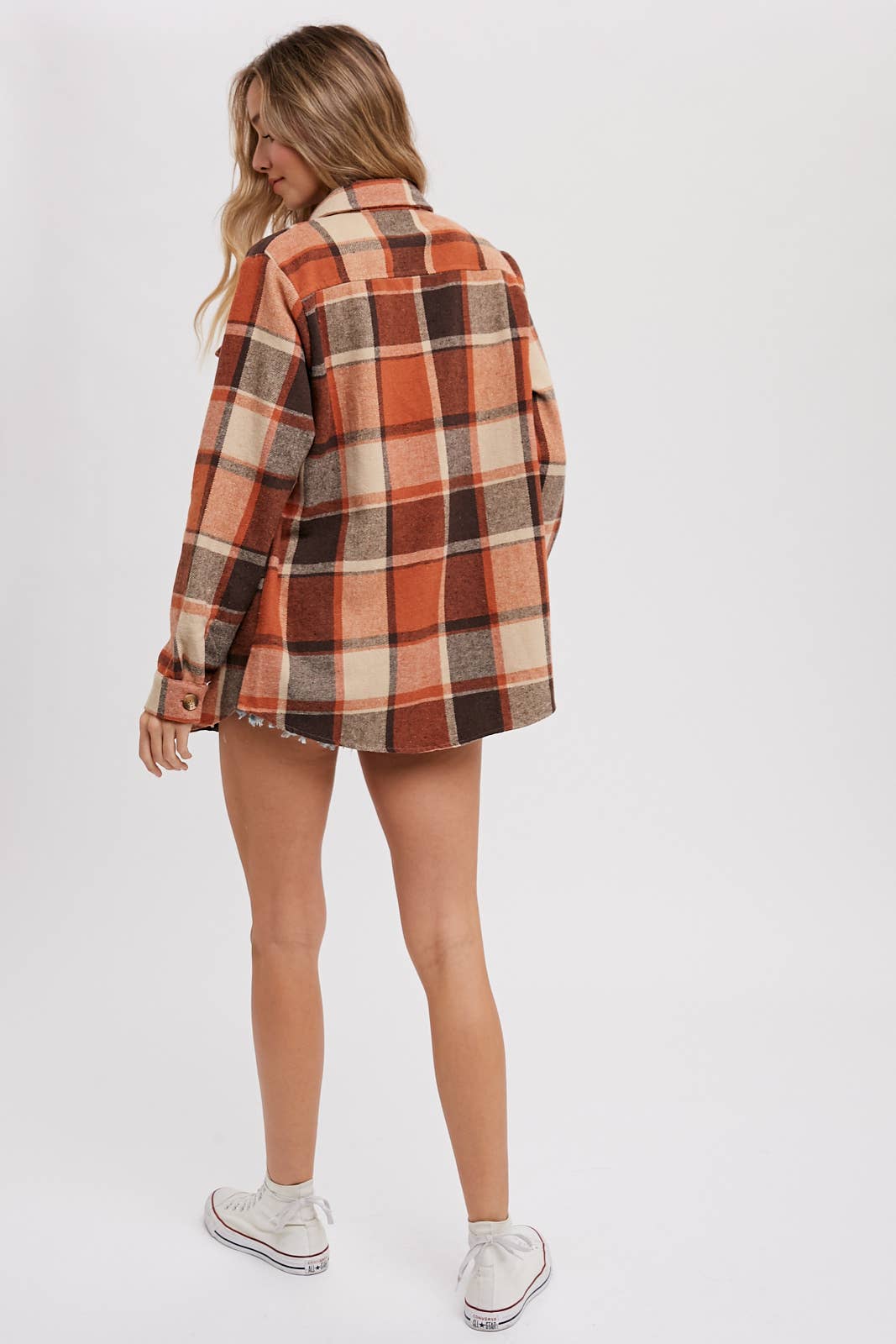 Flannel Plaid Shacket with Pockets