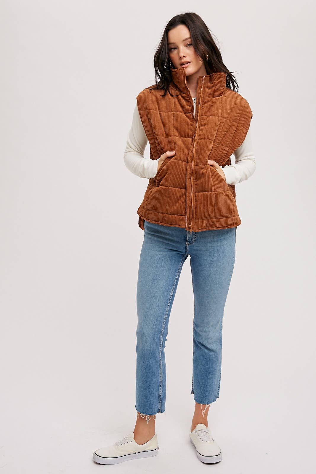 Corduroy Quilted Puffer Vest