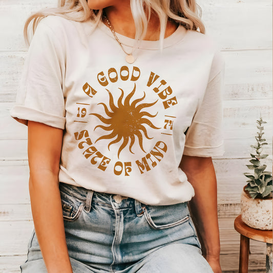 A GOOD VIBE STATE OF MIND GRAPHIC TEE