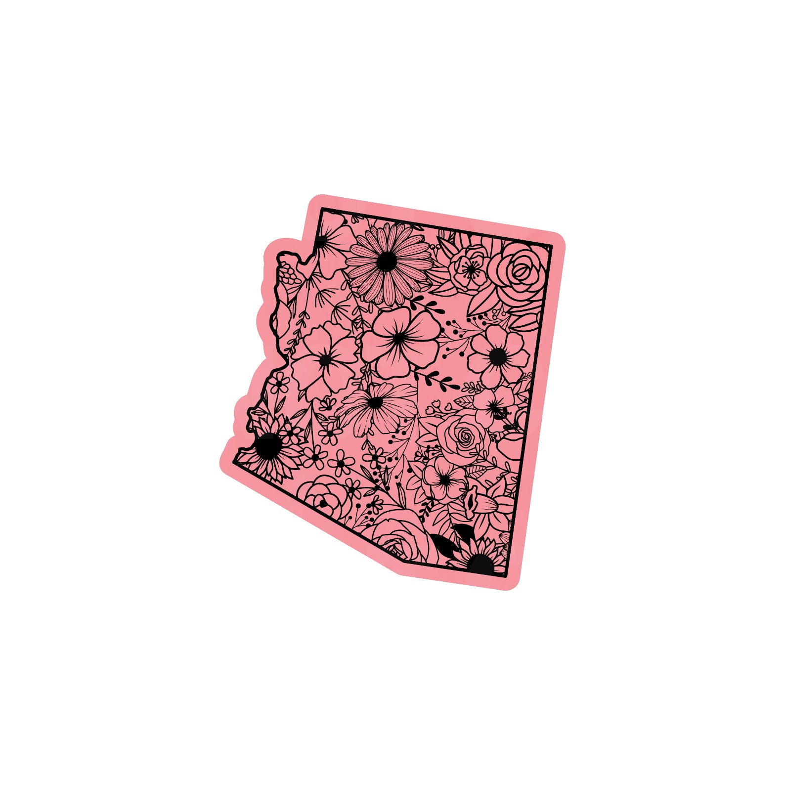 ARIZONA FLORAL STATE LEATHERETTE PATCH PINK