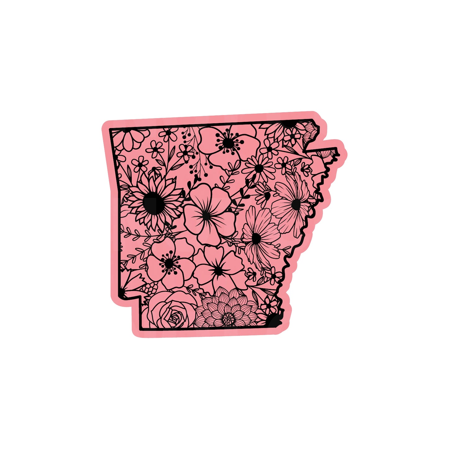 ARKANSAS FLORAL STATE LEATHERETTE PATCH PINK