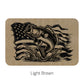 Bass Fishing USA Flag Leatherette Patch | Adhesive Backing