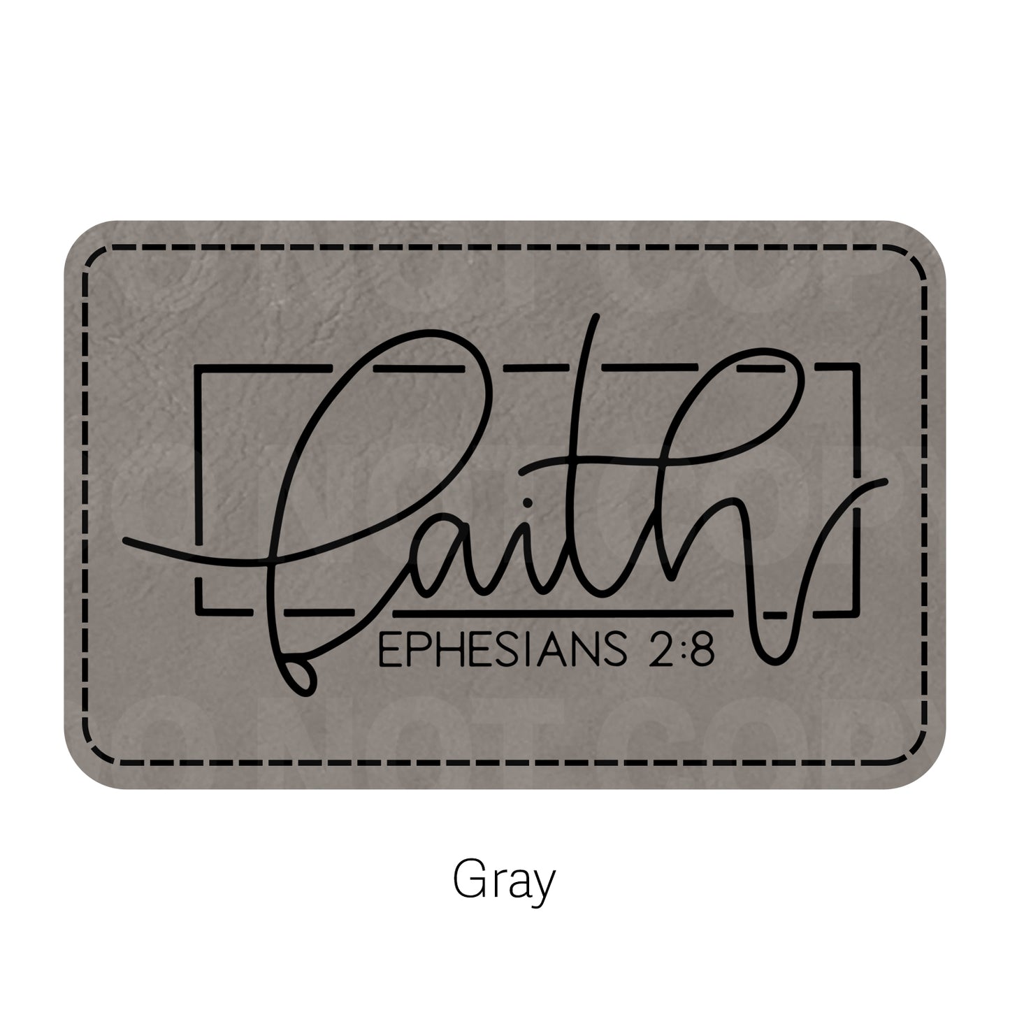 Faith Ephensians 2:8 Leatherette Patch | Adhesive Backing