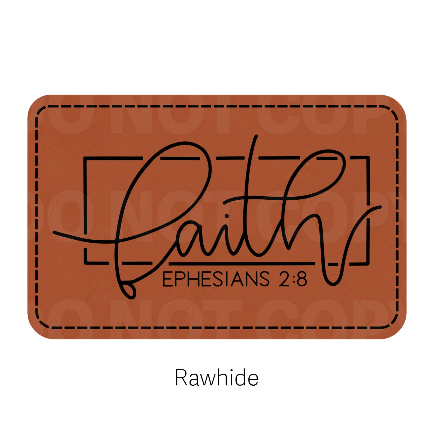 Faith Ephensians 2:8 Leatherette Patch | Adhesive Backing