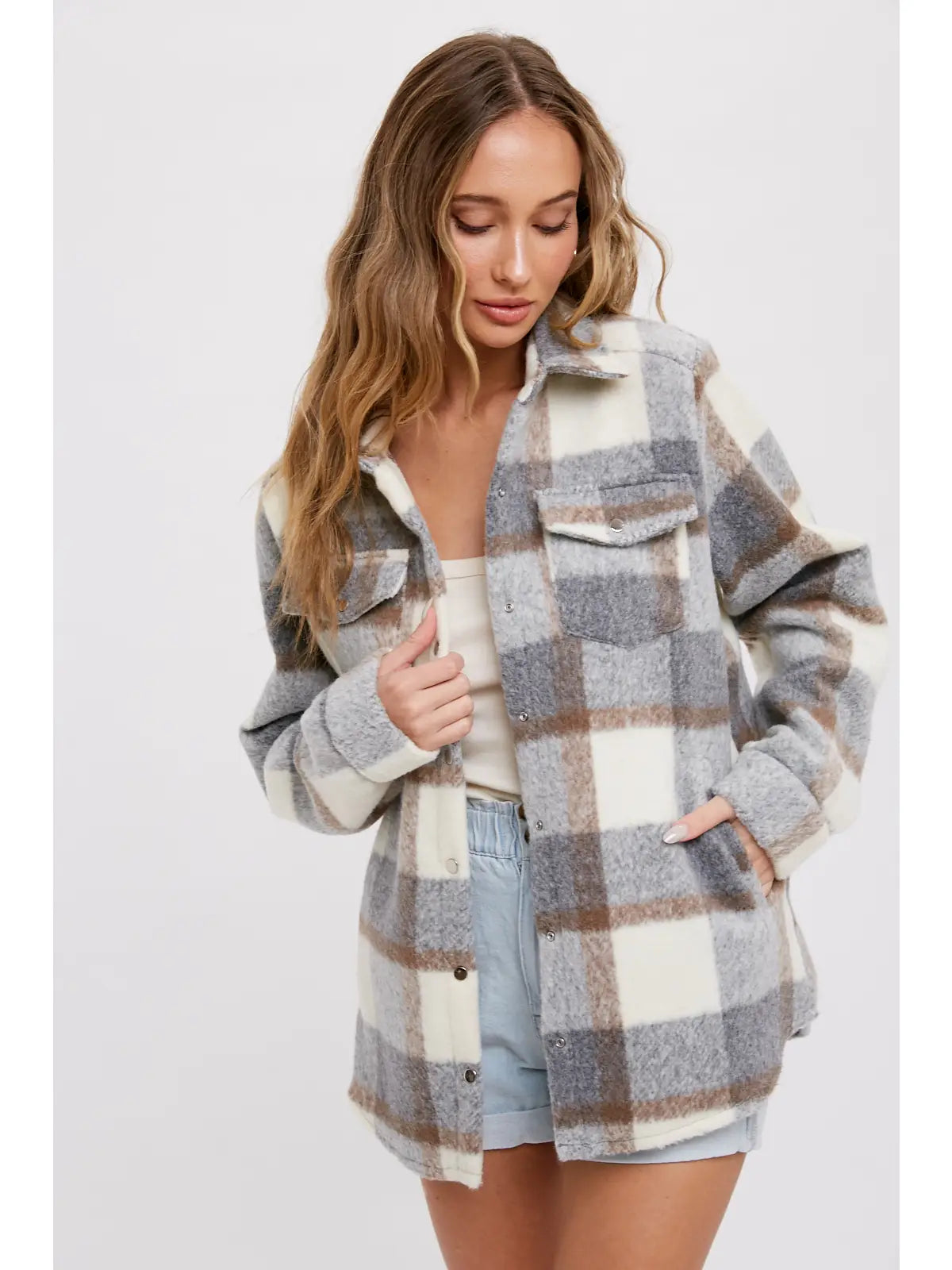 Plaid Brushed Flannel Shacket