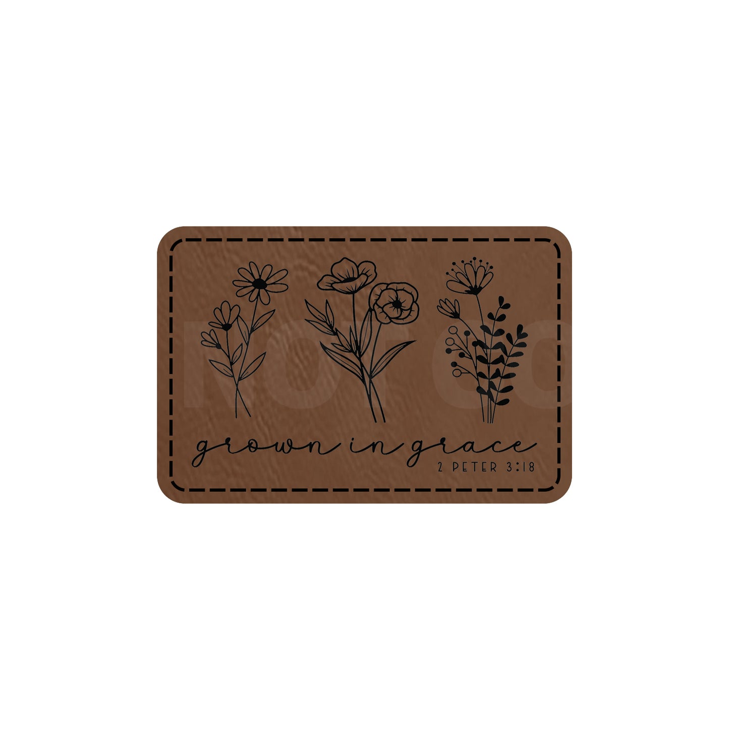 Grown In Grace Leatherette Patch | Adhesive Backing