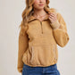 Half Zipper Front Hoodie Sweatshirt with Inner Fleece