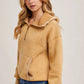 Half Zipper Front Hoodie Sweatshirt with Inner Fleece