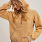 Half Zipper Front Hoodie Sweatshirt with Inner Fleece