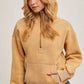 Half Zipper Front Hoodie Sweatshirt with Inner Fleece