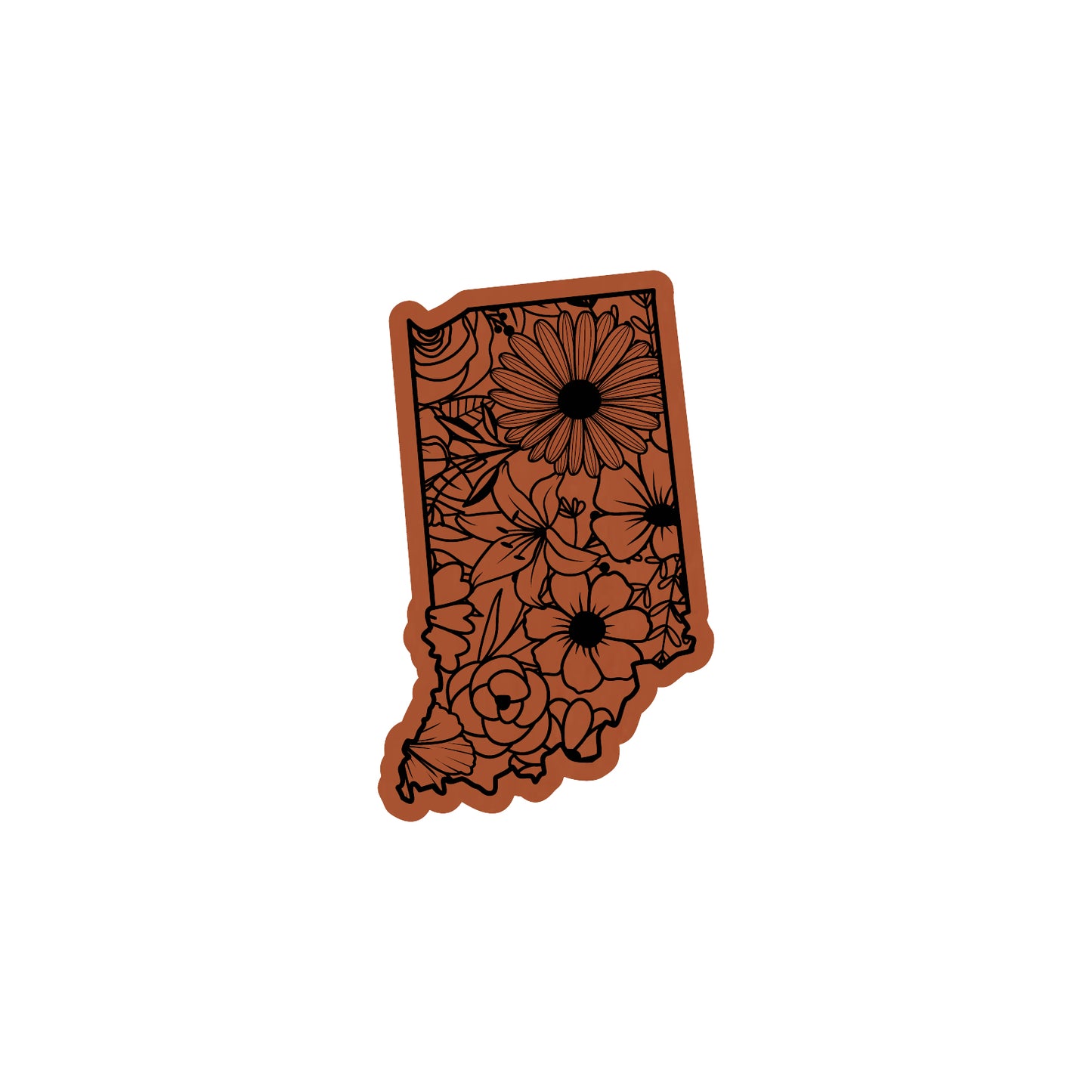 Indiana Floral Leatherette Patch | Adhesive Backing