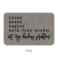 Inner Peace Begins with Four Words Leatherette Patch | Adhesive Backing