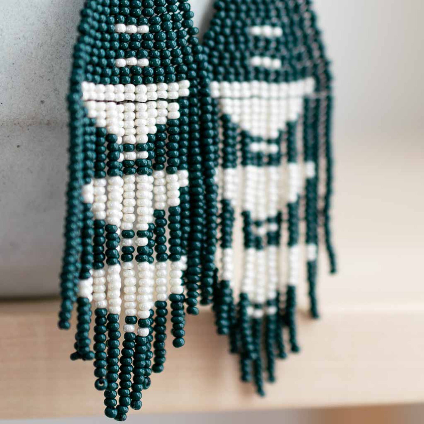 Jade Beaded Fringe Earrings