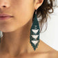 Jade Beaded Fringe Earrings