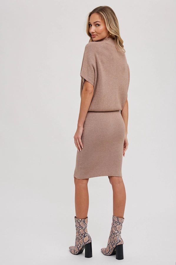 Slouch Neck Dolman Midi Dress