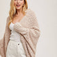 Chunky Popcorn Knit Sweater Open Front Dolman Cardigan