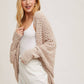 Chunky Popcorn Knit Sweater Open Front Dolman Cardigan