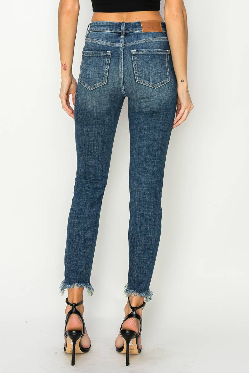 Gabriela High Rise Cross Hatch Fabric Skinny Jeans