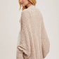 Chunky Popcorn Knit Sweater Open Front Dolman Cardigan