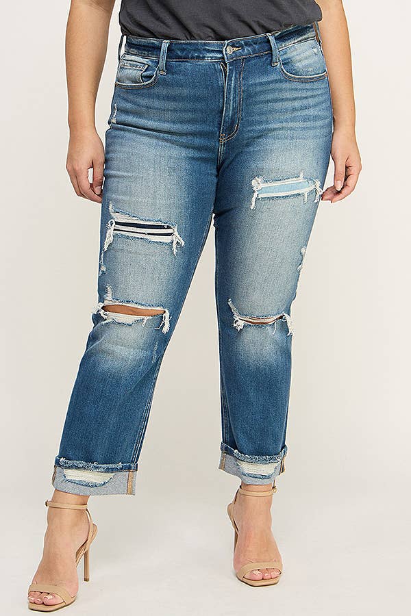 Olivia High Rise Stretch Ankle Straight Jeans | Plus