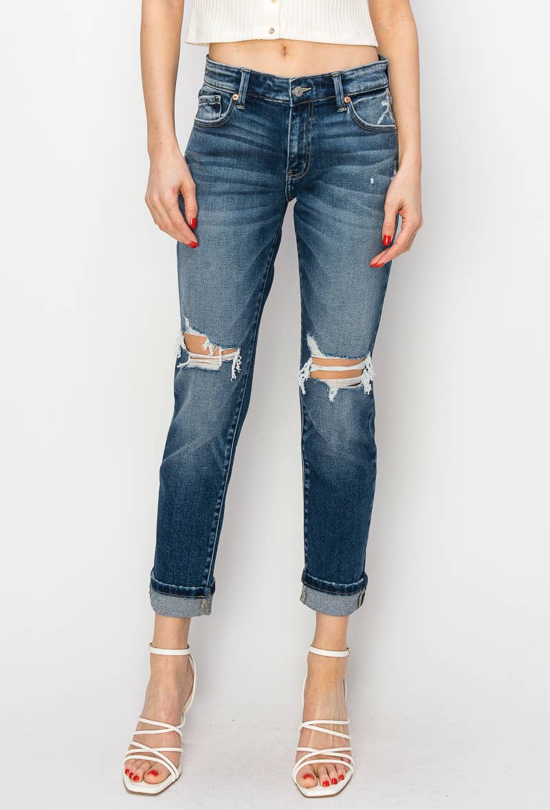 Natalia Mid Rise Boyfriend Jeans | Plus