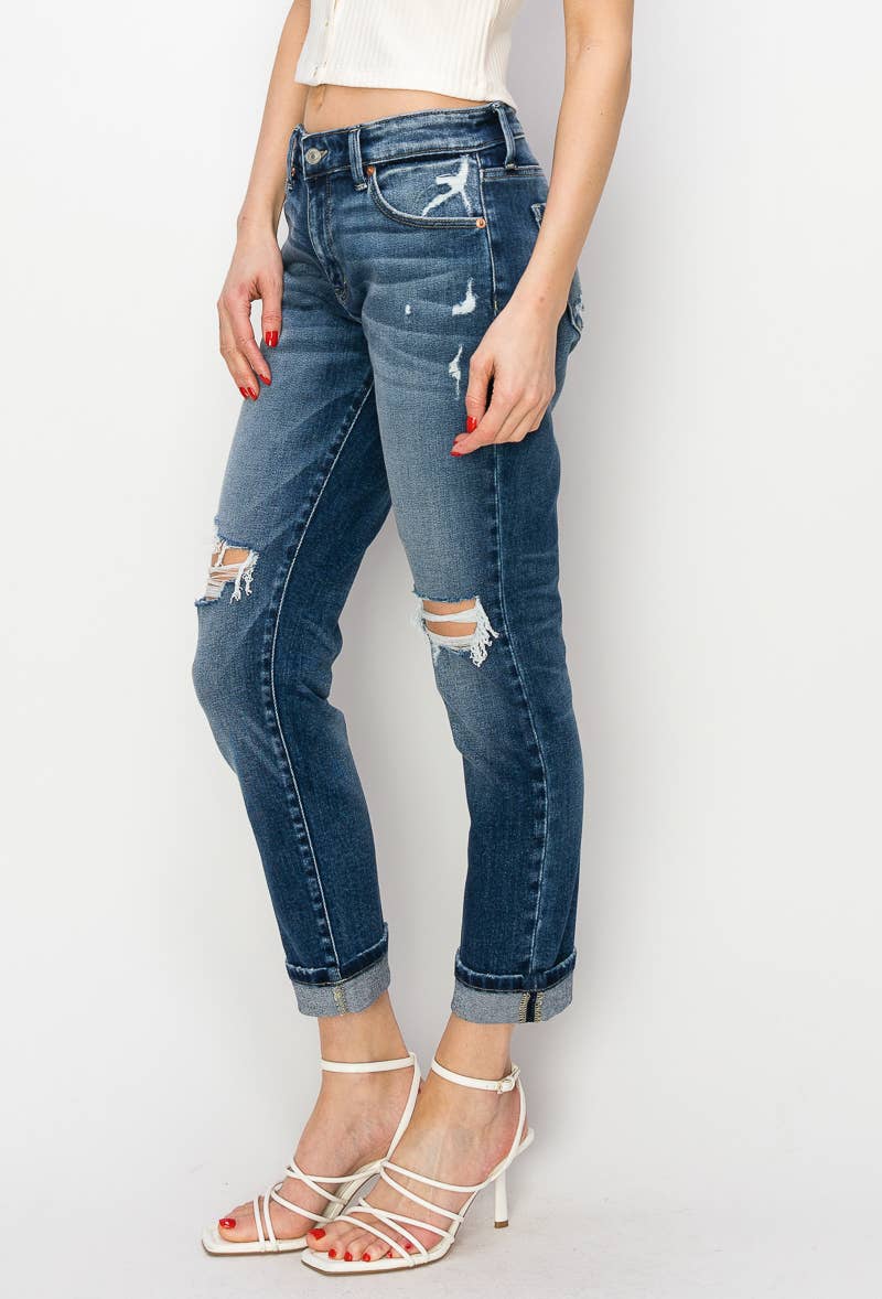 Natalia Mid Rise Boyfriend Jeans | Plus