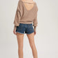 Backless Balloon Sleeves Pullover