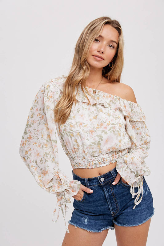 Off Shoulder Frill Blouse