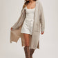 Longline Hoodie Open Front Cardigan