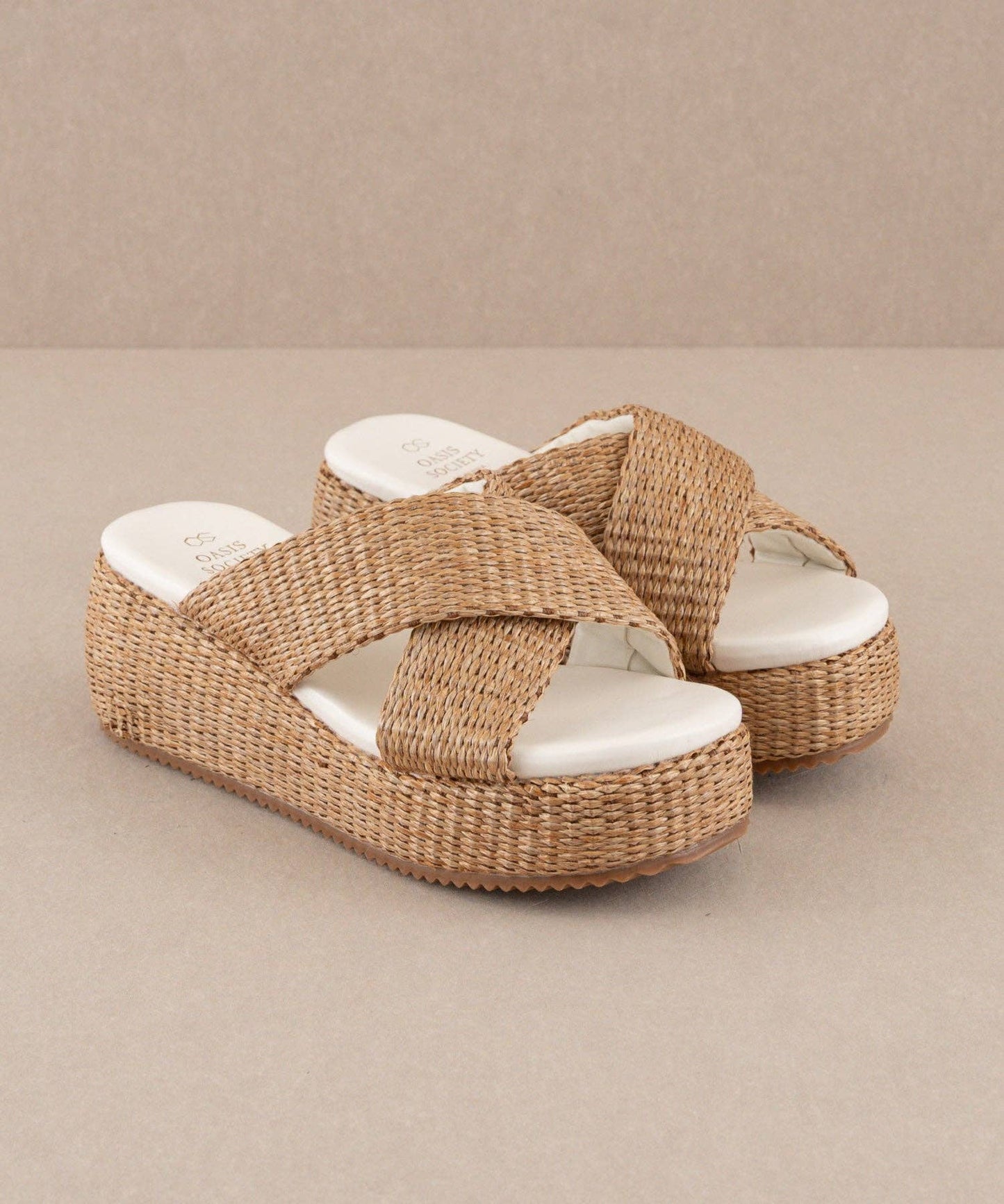 The Fresno Camel | Raffia Platform Sandals