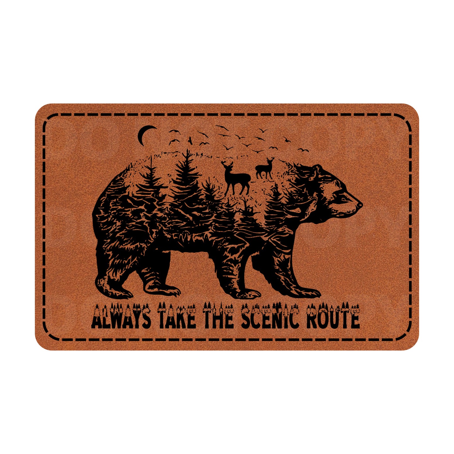 Always Take The Scenic Route (Distressed) Leatherette Patch