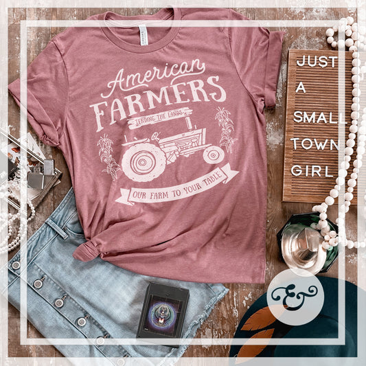 American Farmers Tending The Lands Our Farm To Your Table Screen Print Transfer (Low Heat Formula) (6608346906702)