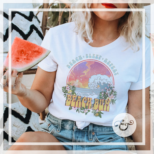 Beach Sleep Repeat Beach Bum Sublimation Transfer (6618138017870)