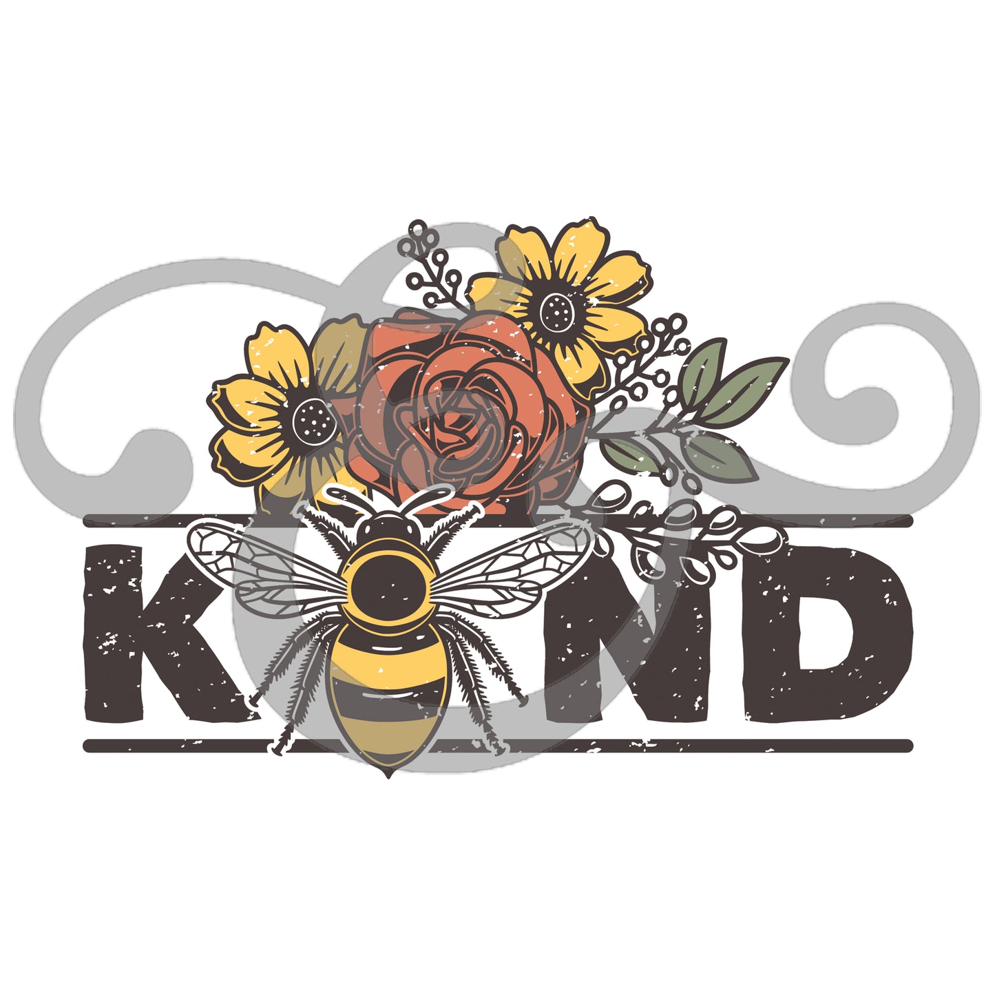 Bee Kind With Flowers Sublimation Transfer (6544171040846)