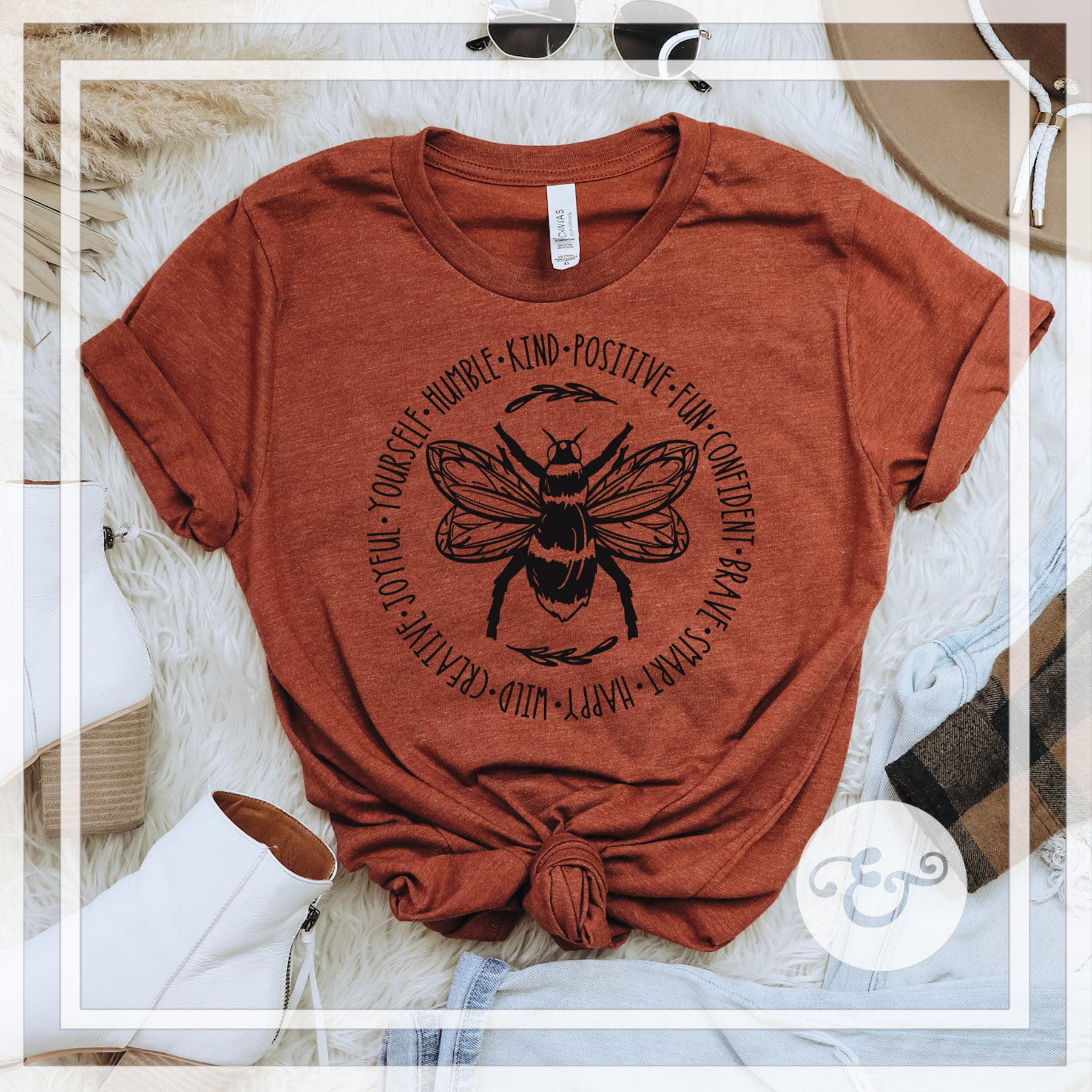Bee Yourself Humble Kind Positive Screen Print Transfer (6567262027854)