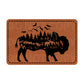 Buffalo In Mountains With Eagles Leatherette Patch