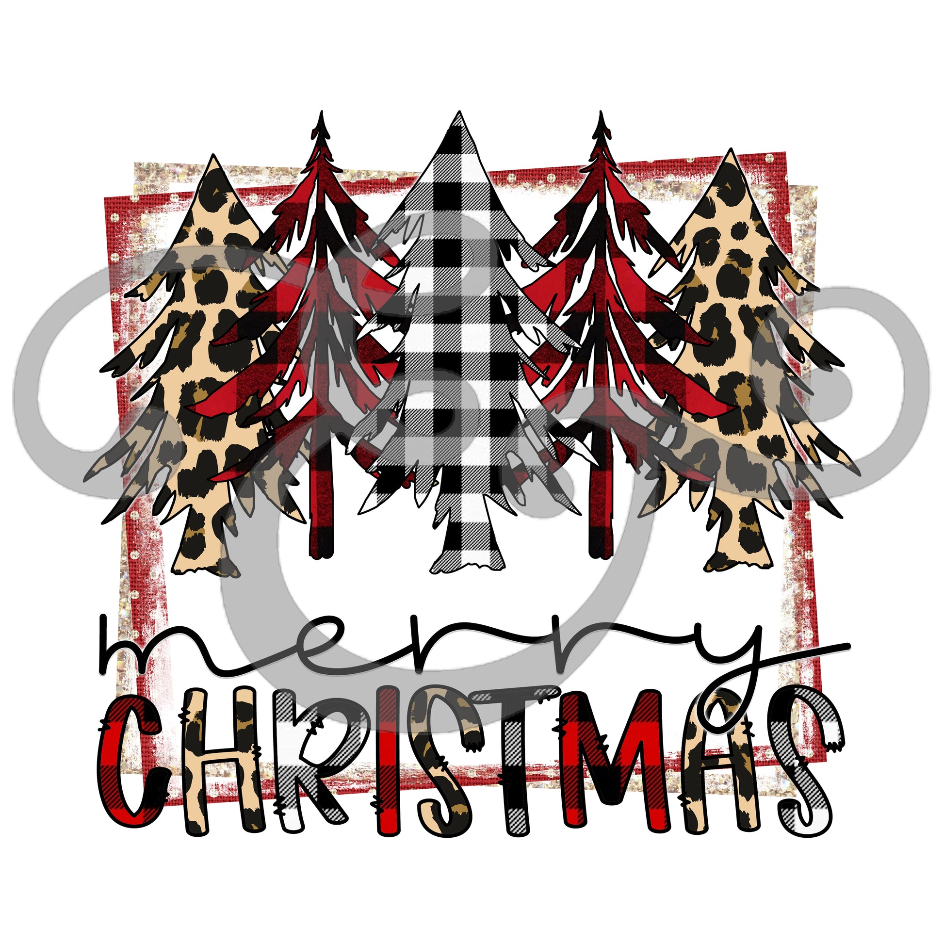 Buffalo Plaid Merry Christmas Sublimation Transfer (6652700459086)