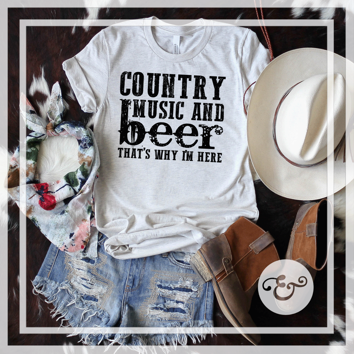 Country Music And Beer That's Why I'm Here Sublimation Transfer