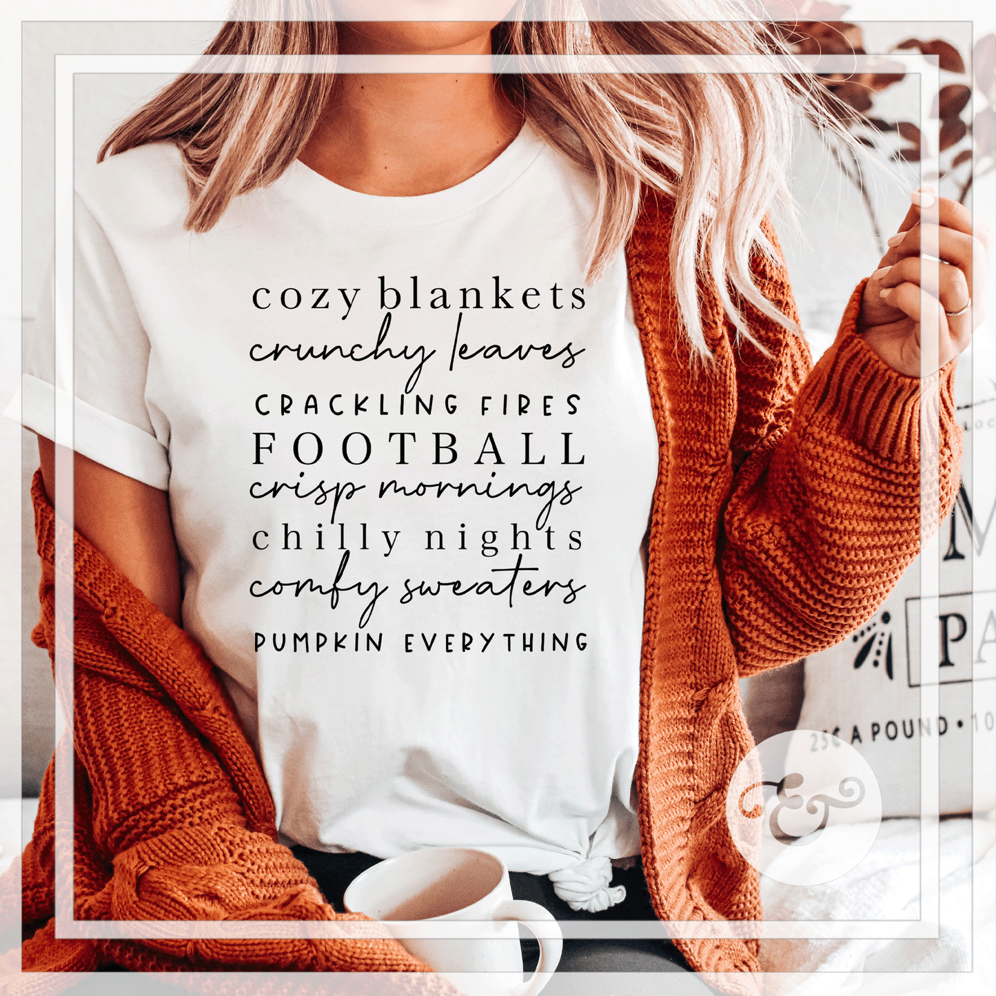 Cozy Blanket Crunchy Leaves Crackling Fires Football Crisp Mornings Chilly Nights Comfy Sweaters Pumpkin Everything Screen Print Transfer (Low Heat Formula)